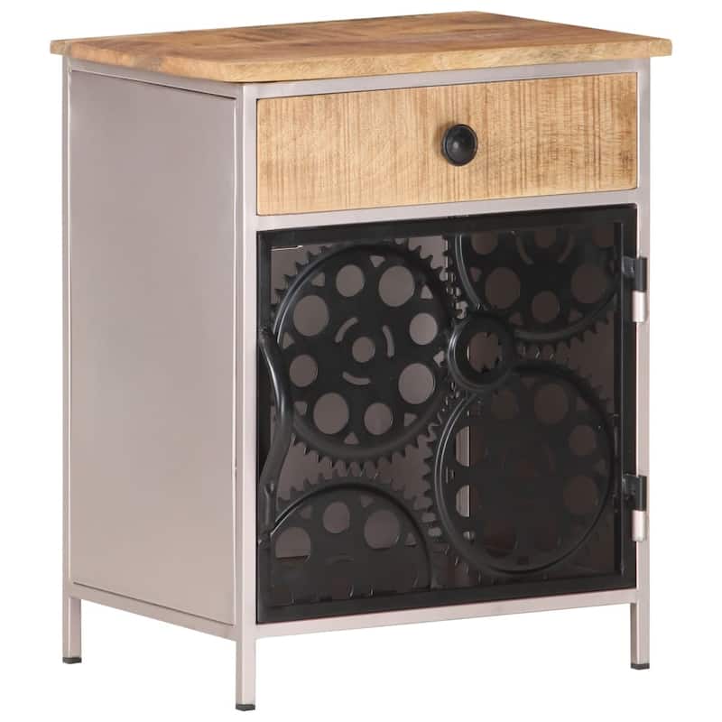 vidaXL Bedside Cabinet 15.7"x11.8"x19.7" Rough Mango Wood