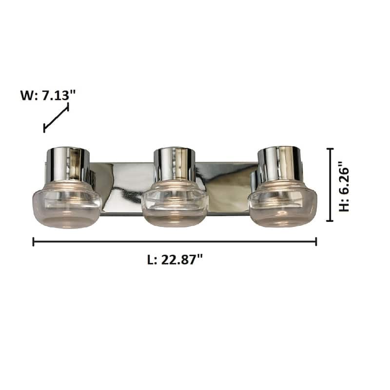 Belby 3-light LED Bath and Vanity Light with Clear Glass