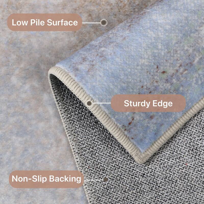 Mcow Modern Abstract Machine Washable Low Pile Area Rugs - 8'X10'