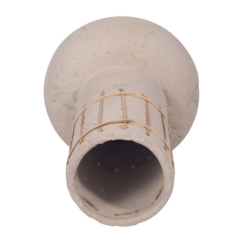 Sagebrook Home Ecomix Ivory Weave Nomad Vase, Round, Solid Color, Flower Arrangement Centerpiece