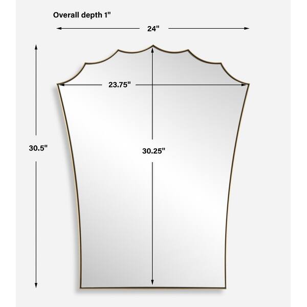 Uttermost Monarch Scalloped Arched Vanity Mirror - 30.5'' H X 24'' W X 1'' D