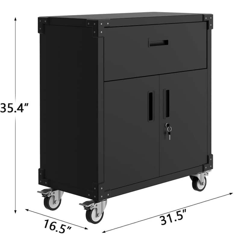 Heavy Duty Metal Garage Storage Cabinet for Warehouse Workshop - N/A