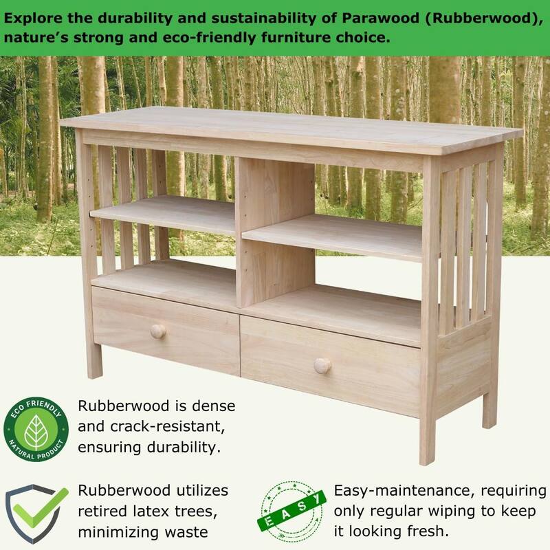 Solid Parawood Mission Entertainment Stand