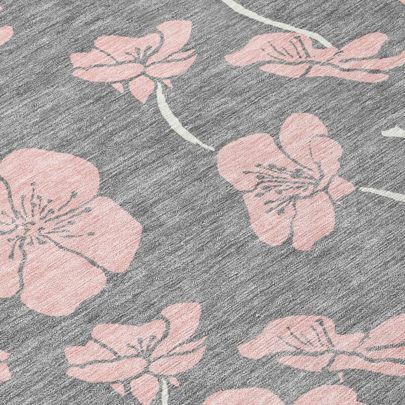 HomeRoots Floral Transitional Rectangle Outdoor Rug