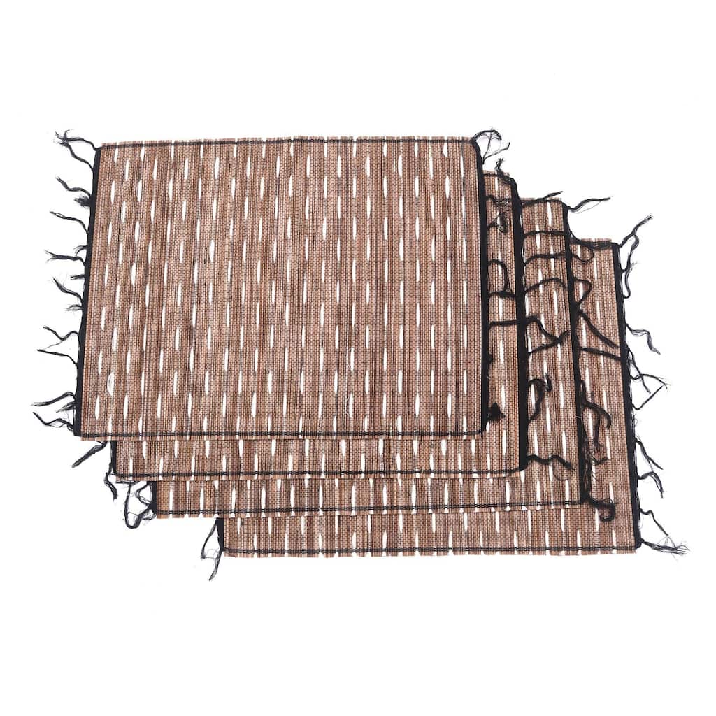 Novica Handmade White Matches Natural Fiber And Cotton Placemats (Set Of 4)