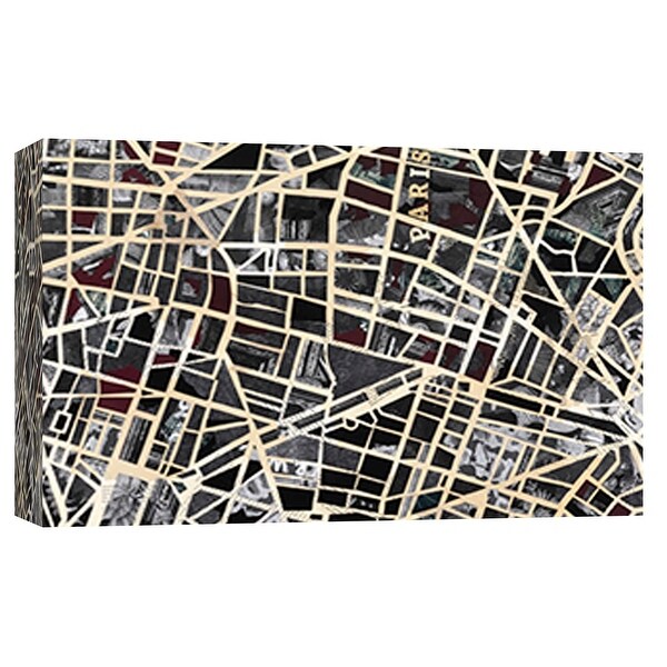 PTM Images 9-101799 PTM Canvas Collection 8" x 10" - "Paris" Giclee Maps Art Print on Canvas