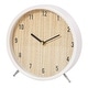 preview thumbnail 12 of 18, Light Brown Wood Woven Clock Chevron Patterned or White Frame with Silver Legs