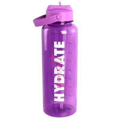 Gibson Home Brever 50oz Hydrate Yourself Water Bottle in Purple