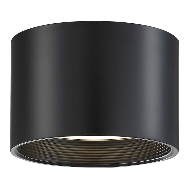 Reel 1-light Black LED Large Flush Mount