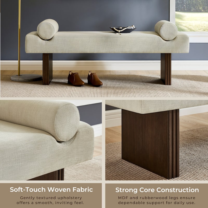 Roundhill Furniture Brooke Contemporary Upholstered Bench