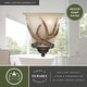preview thumbnail 4 of 9, Yoho 1 Light Bronze Rustic Antler Flush Wall Sconce Cream Glass - 9-in W x 10-in H x 5.5-in D