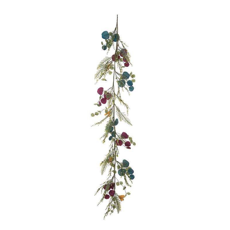 Transpac Polyester 59.06 in. Multicolor Harvest Plum Garland