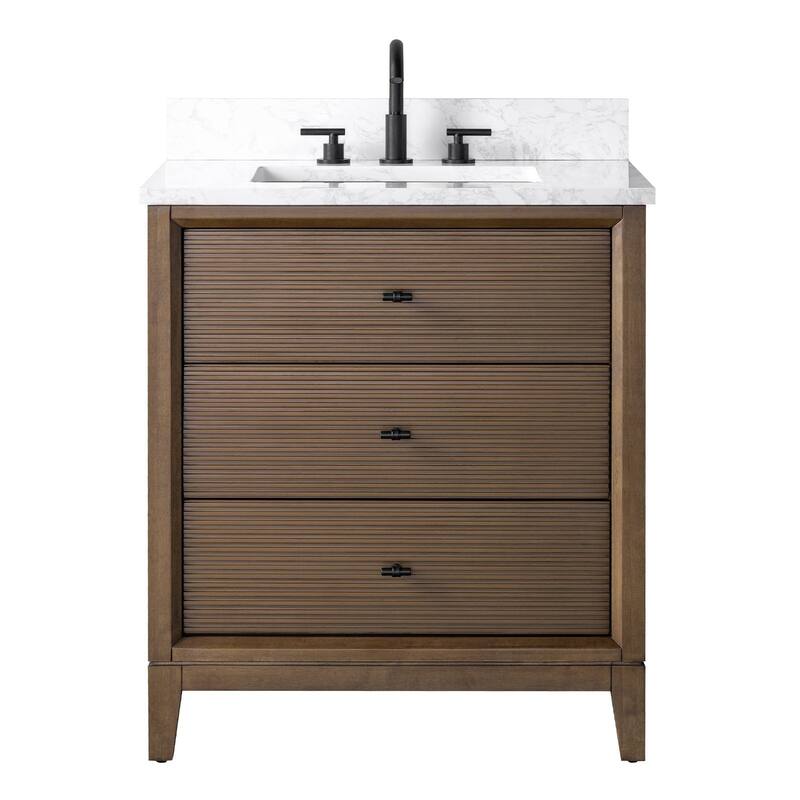 Vanity Art 36" Freestanding Bathroom Vanity with Engineered Marble Top and Sink