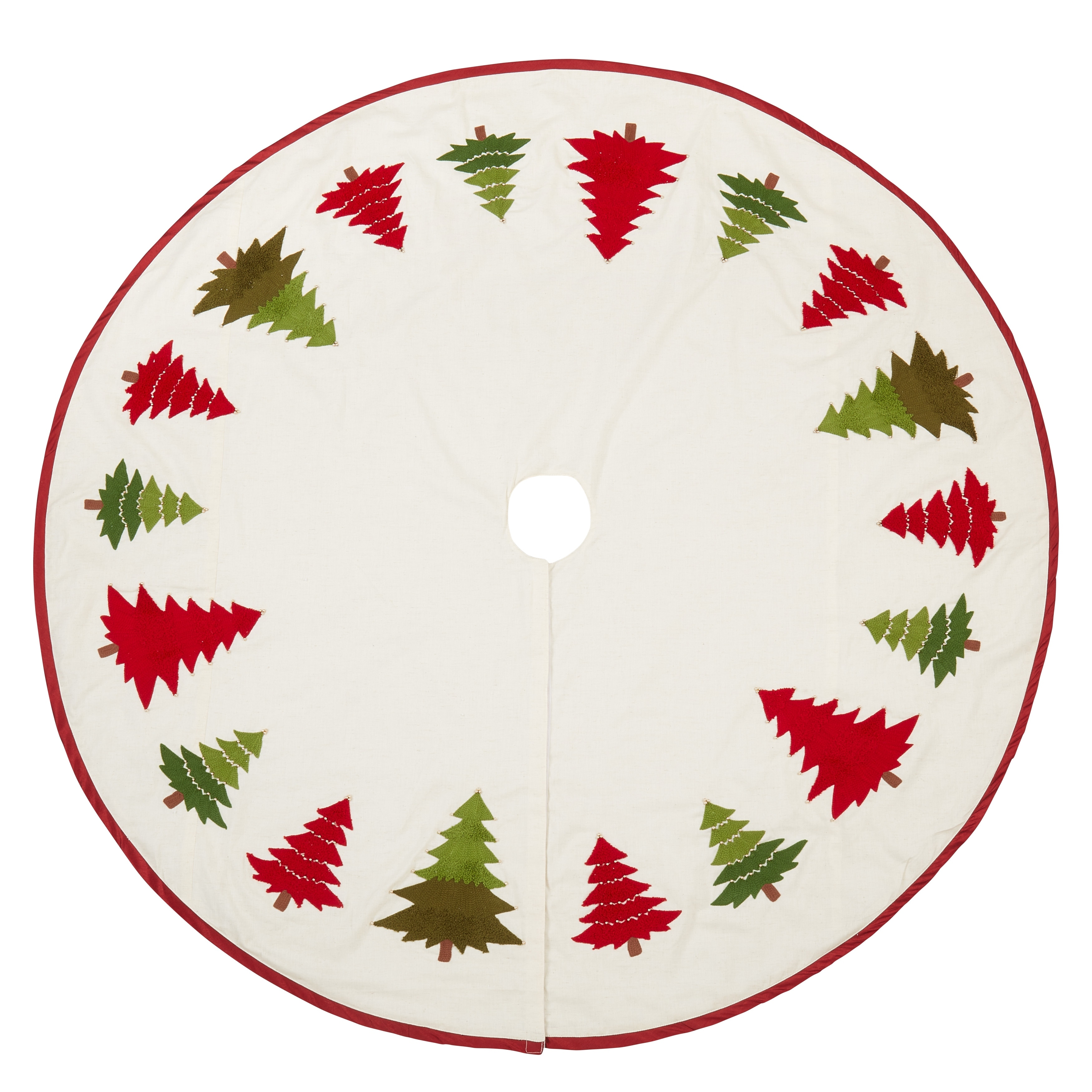 Saro Lifestyle Holiday Cheer Embroidered Tree Skirt