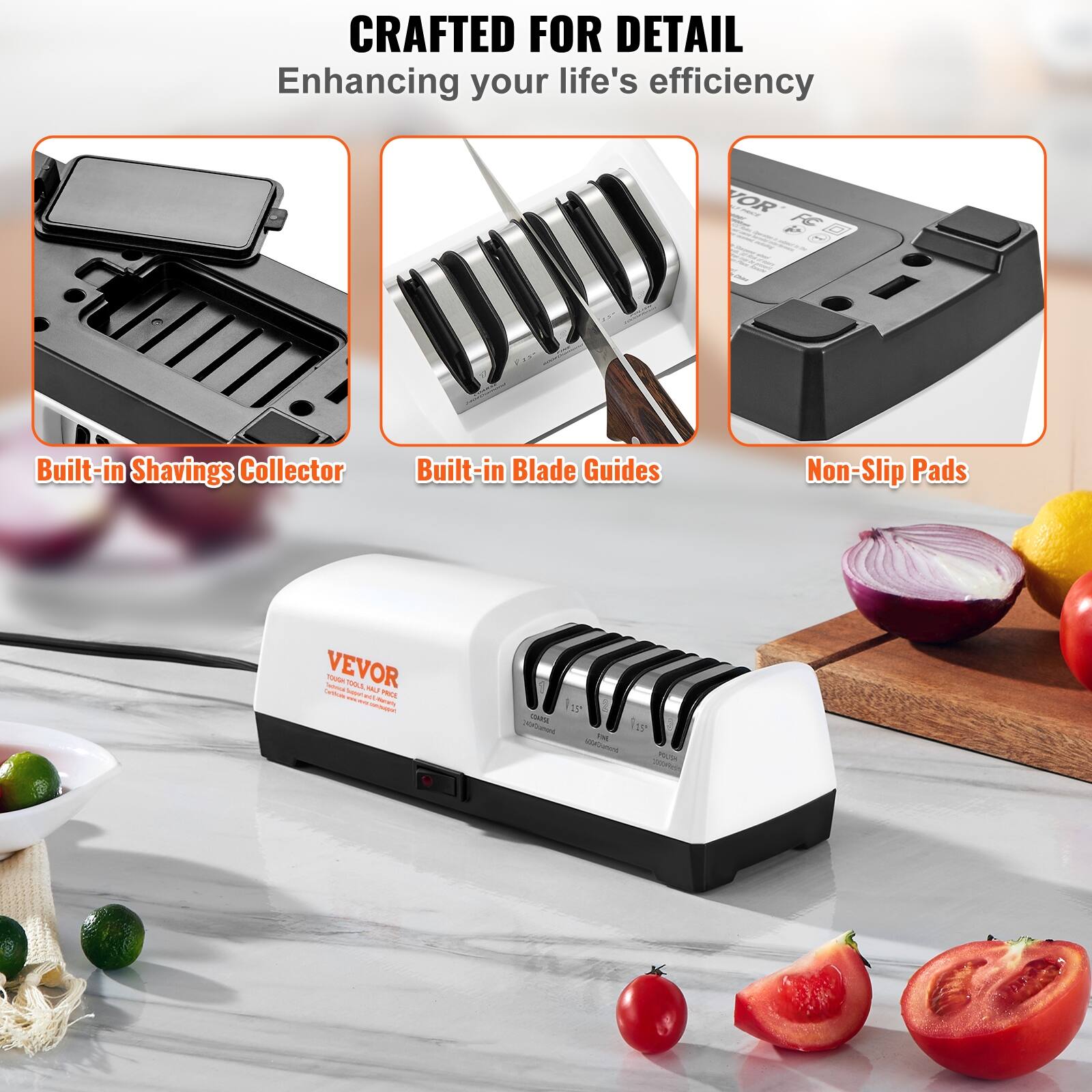 VEVOR Electric Knife Sharpener,3 Stages Kitchen Knife Sharpener for