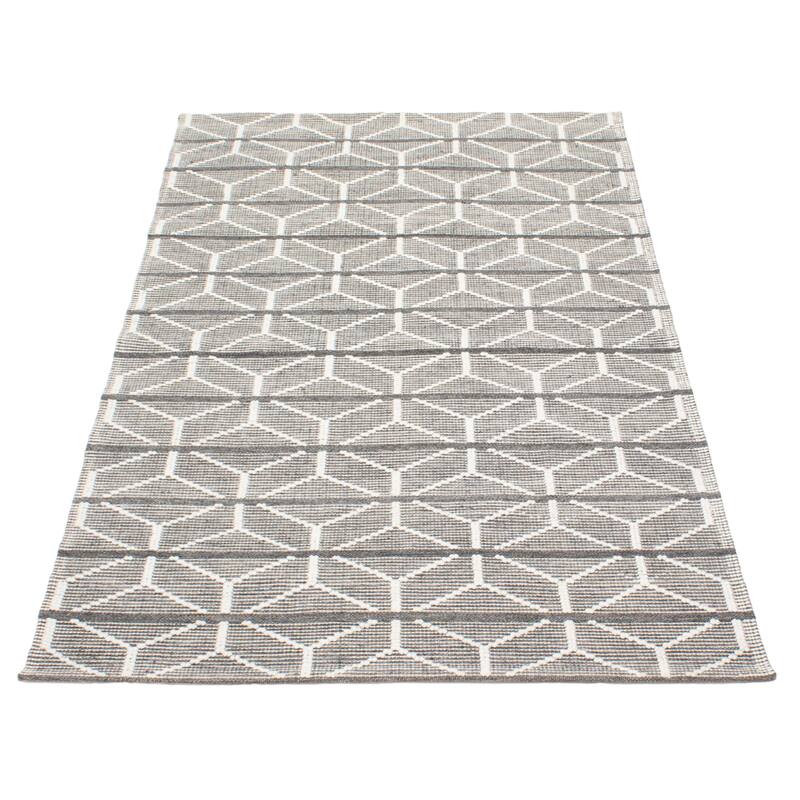 ECARPETGALLERY Braid weave Sienna Grey Wool Rug - 5'0 x 8'0