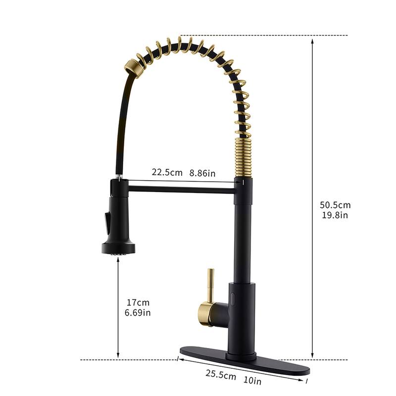 Modern High Arc Touchless Pull-Out Kitchen Faucet with Deck Plate