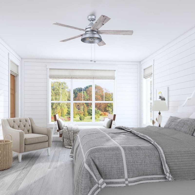 52" Prominence Home Brightondale Indoor/Outdoor Industrial Farmhouse Ceiling Fan, Damp Rated