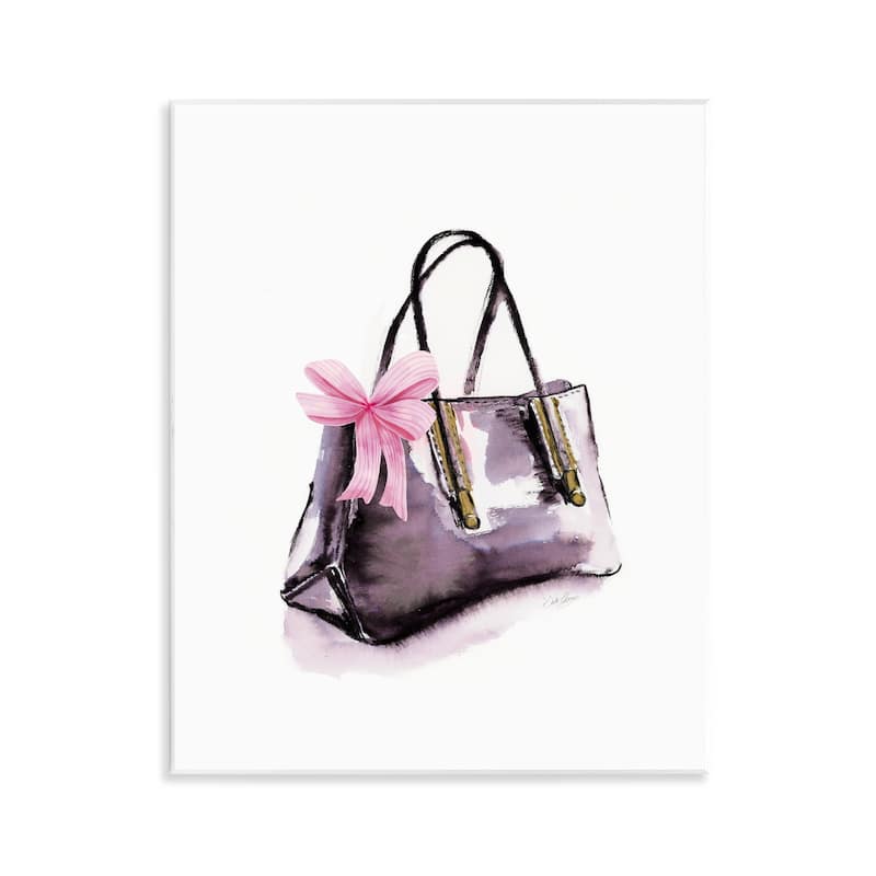 Stupell Luxe Purse with Ribbon Wall Plaque Art Design By Stella Chang - 11 x 14