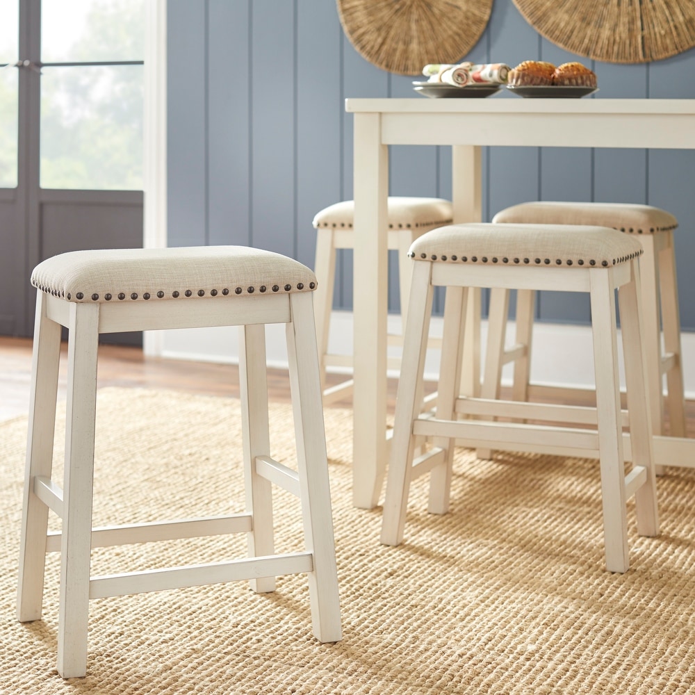 24 white bar top stools