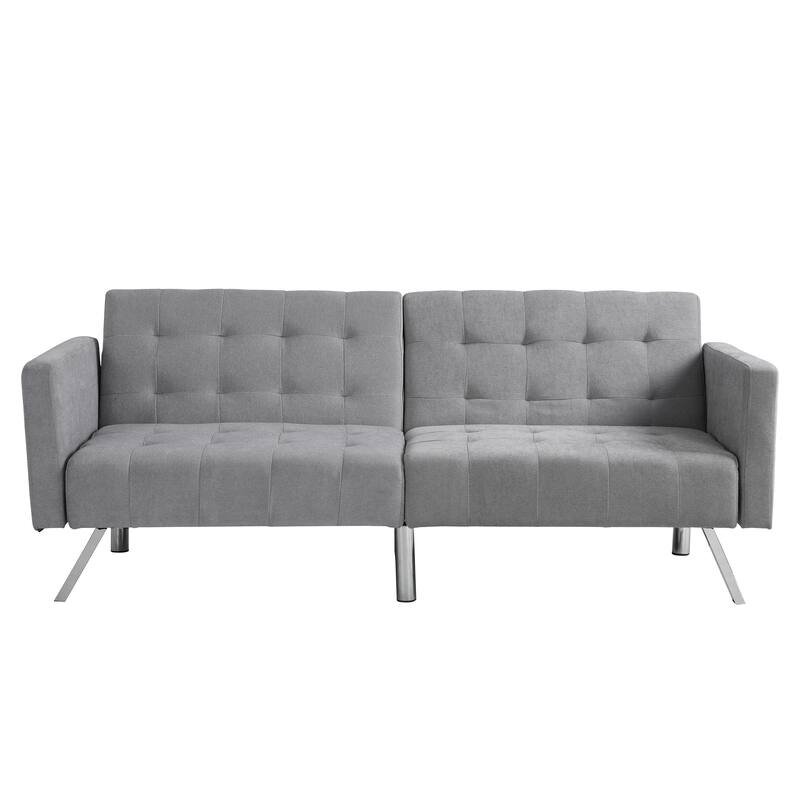 Convertible Folding Sofa Bed with Adjustable Split Back and Breathable Linen, Ideal for Small Spaces, Dorms, and Apartments