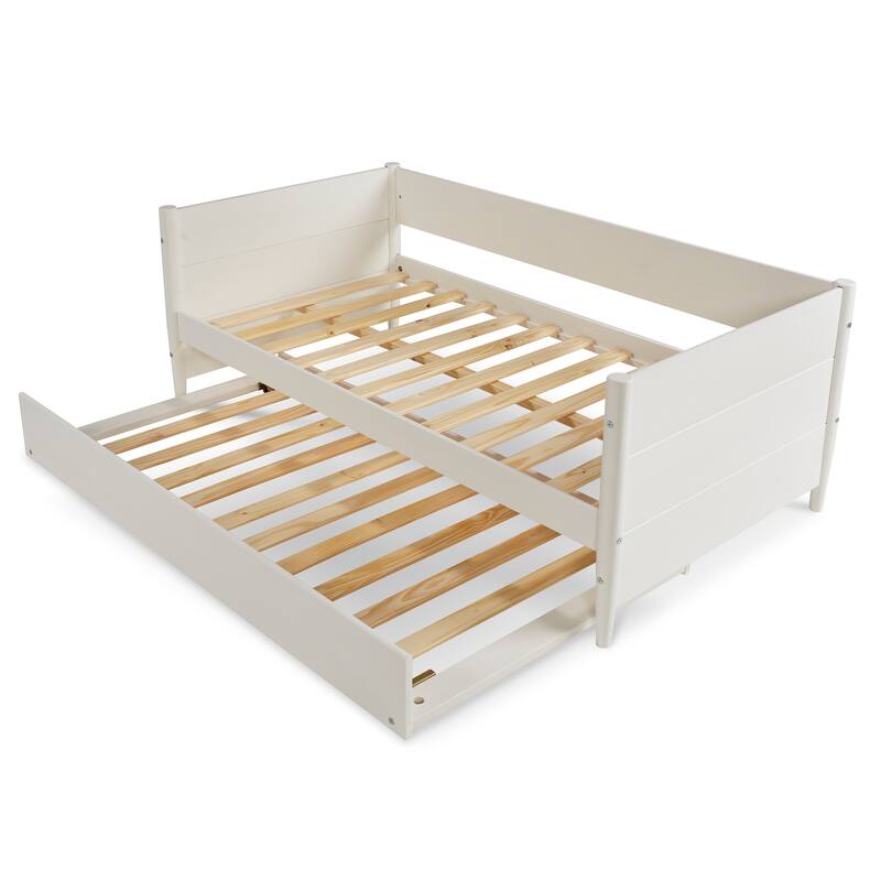 Mid-Century Modern Twin Size Day Bed with Twin Trundle