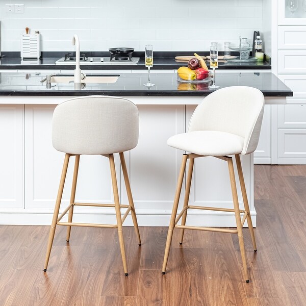 HASEEB 27 in. High Back Swivel Bar Stools with Metal Frame Set of 2 Bed Bath Beyond 42442480