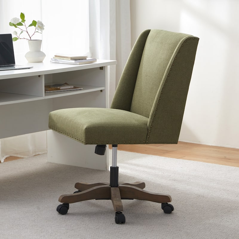 Huimo Home Office Desk Chair with Wheels, 360° Swivel - Dark green
