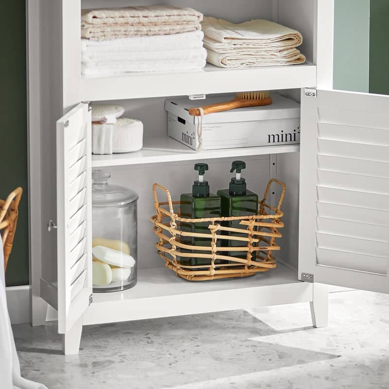 Haotian BZR13-W, Bathroom Cabinet Bathroom Shelf Bathroom Storage Cabinet Unit