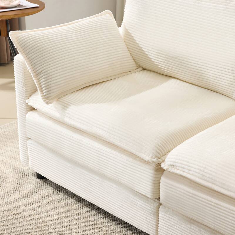 Chenille Upholstered Cloud Loveseat, Modular Sectional 2-Seater Sofa, Lounge Sofa Chair with Cushions & 2 Throw Pillows