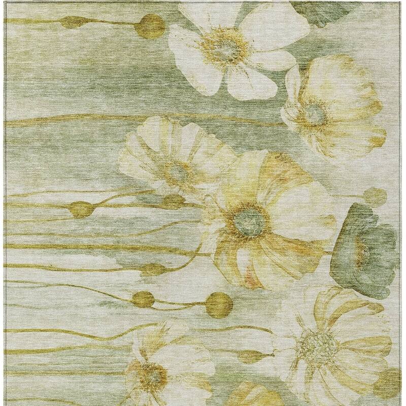 HomeRoots Floral Transitional Rectangle Outdoor Rug