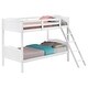 preview thumbnail 6 of 22, Twin over Twin Bunk Bed with Camelback Headboard & Guardrails, White