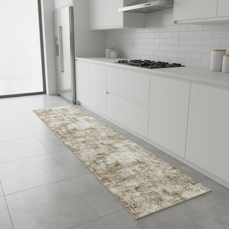 HomeRoots Abstract Modern Rectangle Area Rug - 2' X 8'