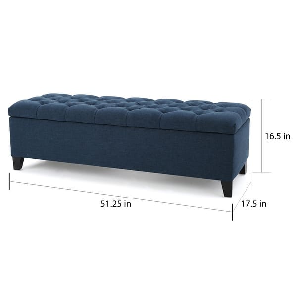 dimension image slide 6 of 12, Ottilie Button-tufted Storage Ottoman Bench by Christopher Knight Home