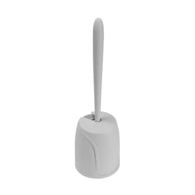 Bath Bliss Self Closing Lid Toilet Brush with Soft Rubber Bristles - 5"x5"x 17"