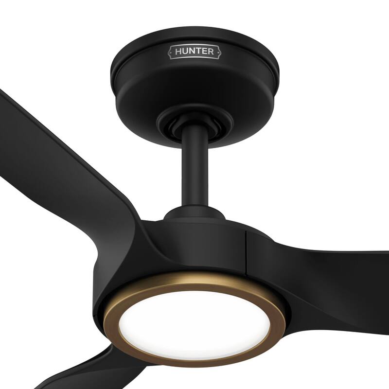 Hunter Zentech Wi-Fi ENERGY STAR Damp Rated Ceiling Fan w/ LED Light and Handheld Remote - Modern & Contemporary - SMART FAN!