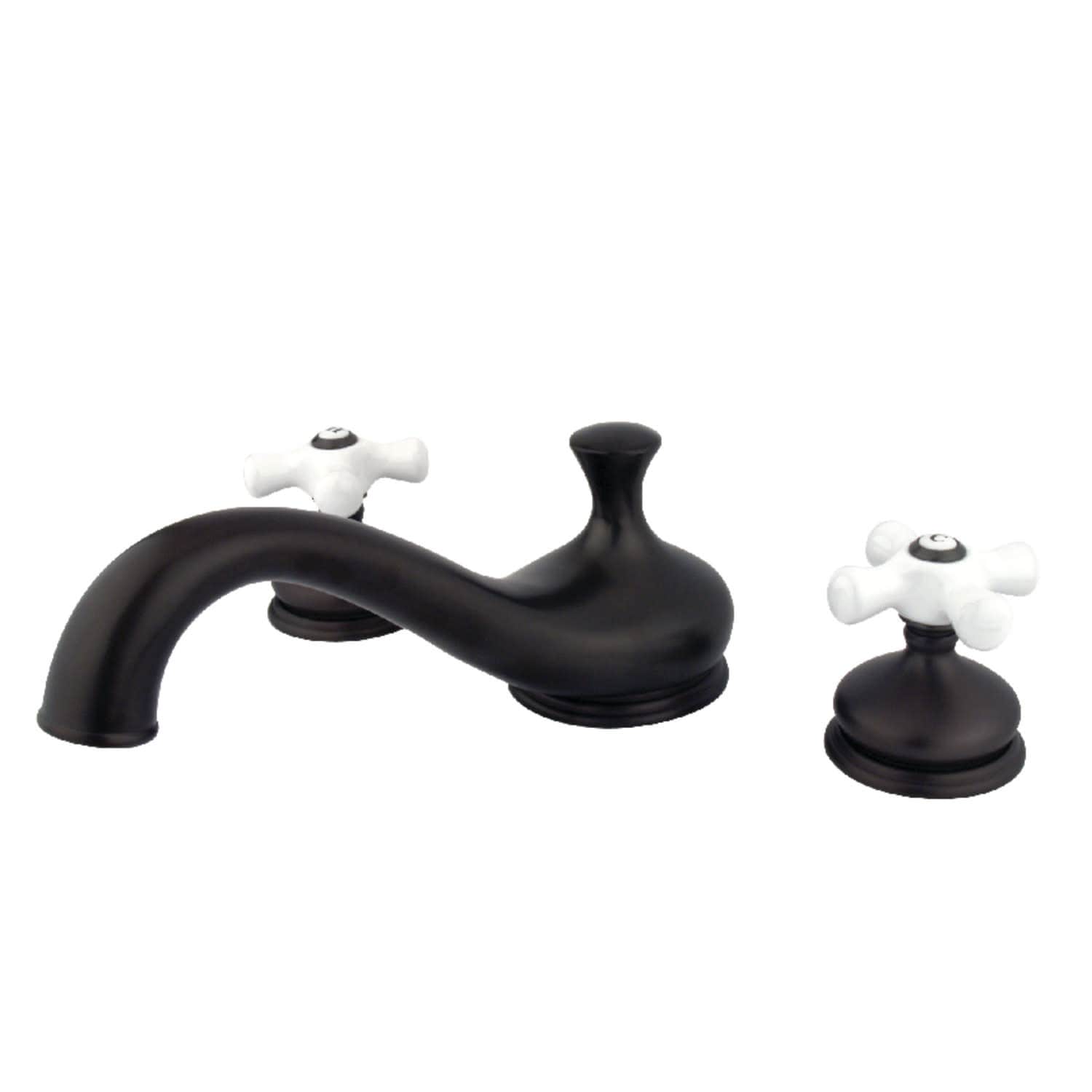 Kingston Brass Heritage Widespread Deck Mounted Roman Tub Filler with