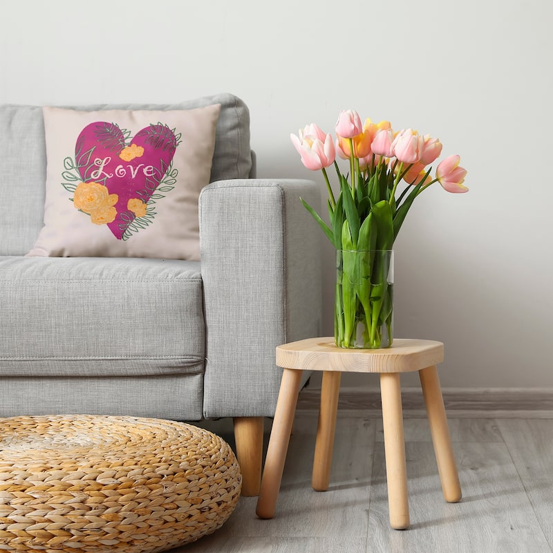 Love And Roses Valentines Day Decorative Throw Pillow