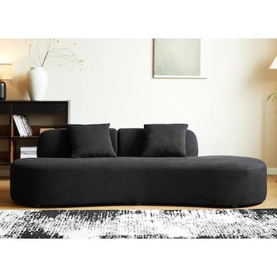 US Pride Furniture 90.2 inch Elegant Half Moon Design Curved Luxury 4-Seat Sofa with High-Density Foam Filled