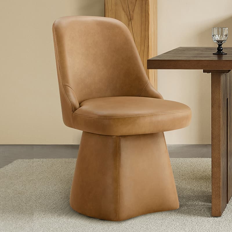 Anna Upholstered Swivel Armless Dining Chair for Kitchen Living Room