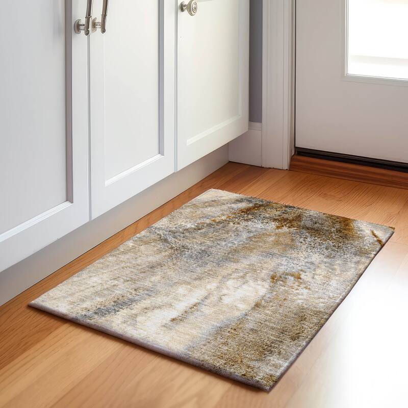 Premium Washable Super Soft Modern Abstract Mayfield Rug - Brown - 1' 8" x 2' 6" - Rectangle