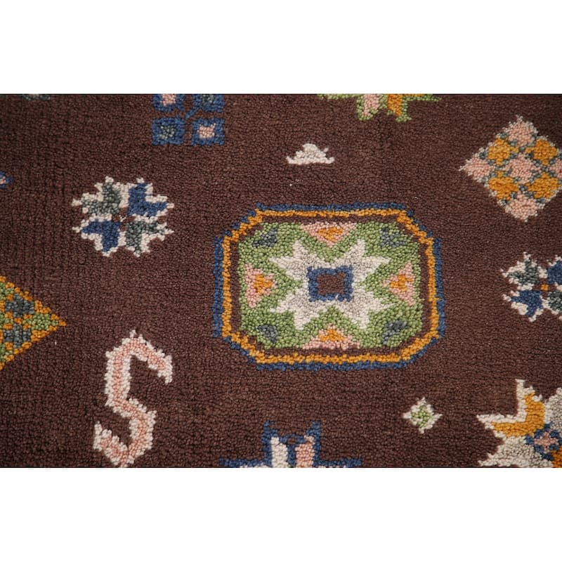 Geometric Kazak Oriental Area Rug Handmade Wool Carpet - 8'0" x 9'11"