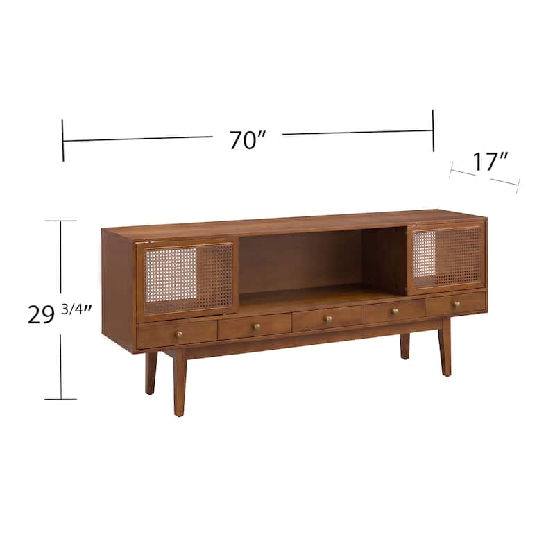 SEI Furniture Mid-century Modern TV Stand Media Console for TV's up to 68"