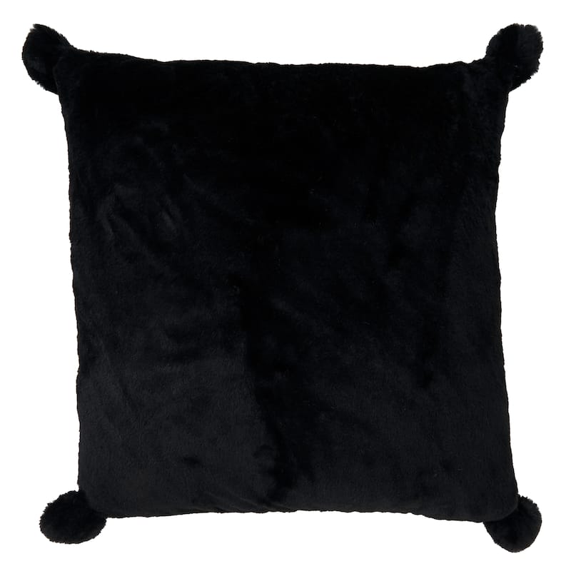 Throw Pillow With Faux Rabbit Fur Design