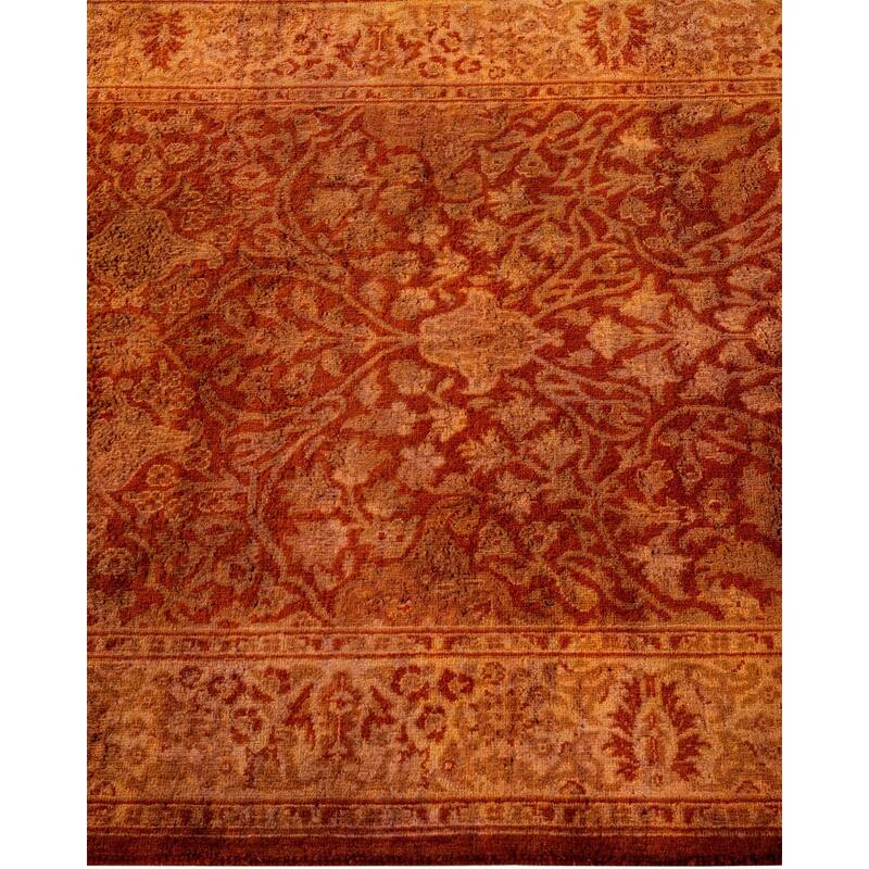 Overton Hand Knotted Wool Vintage Inspired Modern Contemporary Overdyed Yellow Area Rug - 2' 7" x 12' 8"