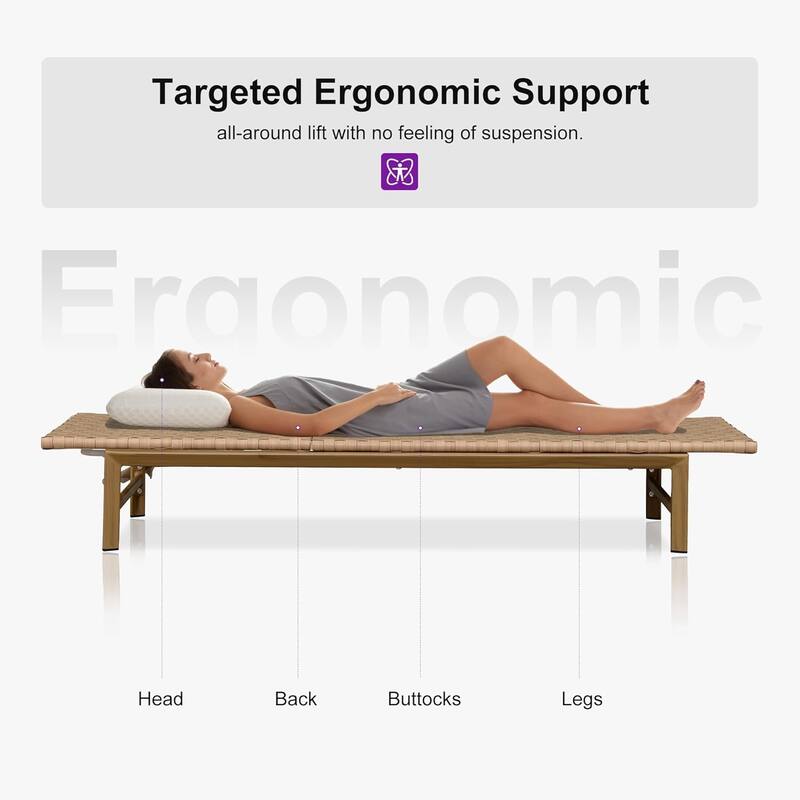 PURPLE LEAF Patio Chaise Lounge Rattan Chair Outdoor Pool Adjustable Recliner Wicker Lounger