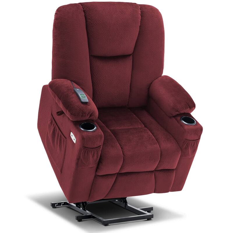 MCombo Electric Power Lift Recliner Chair with Extended Footrest, Fabric 7507