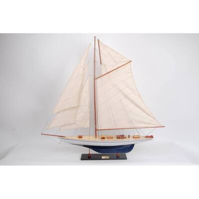 Defender Painted Large Sailboat Schooner Yacht Model 31 Inches Long