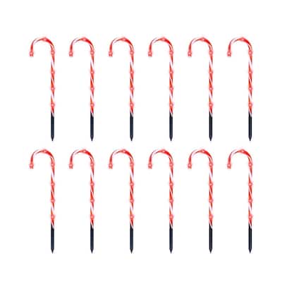 17" Christmas Candy Cane Lights, Christmas Pathway Lights with 72 Red, 12 Packs Candy Christmas Lights Candy Cane