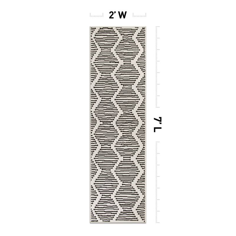 World Rug Gallery Boho Stripe Design Area Rug